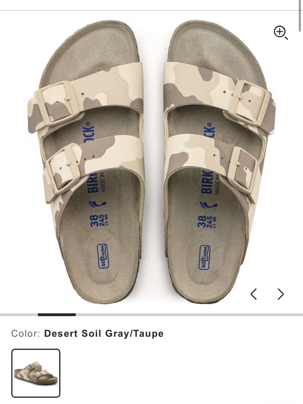 Women’s Camo Limited addition Birkenstocks in size 38